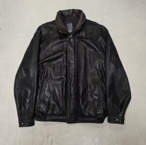 ​Vintage 90s Comstock Expedition Mens Leather Bomber Jacket Brown Size Large L